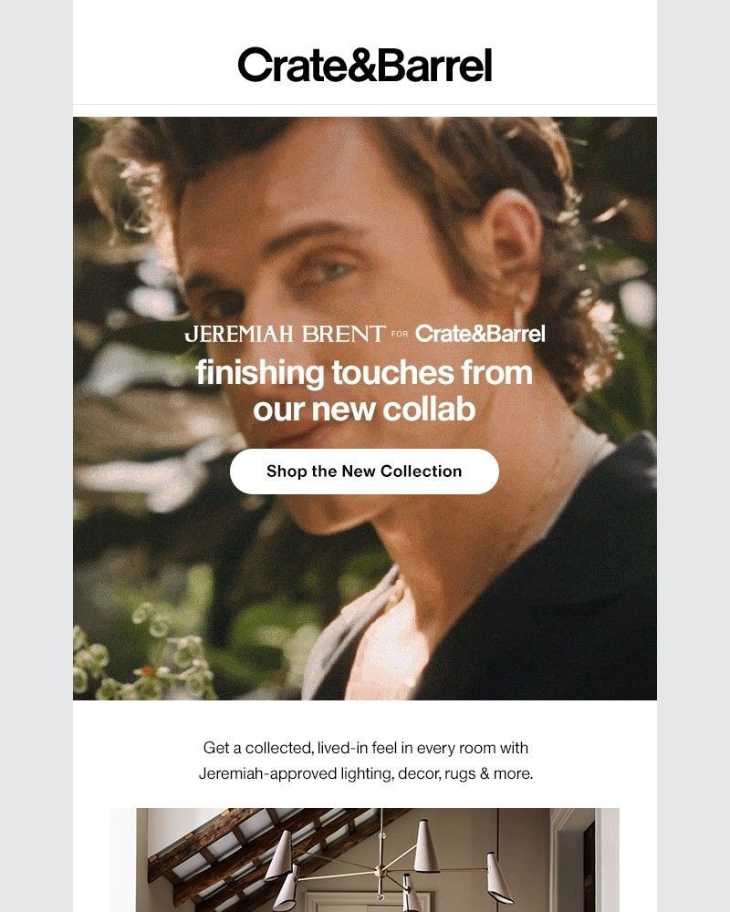 Screenshot of email sent to a Crate & Barrel Newsletter subscriber