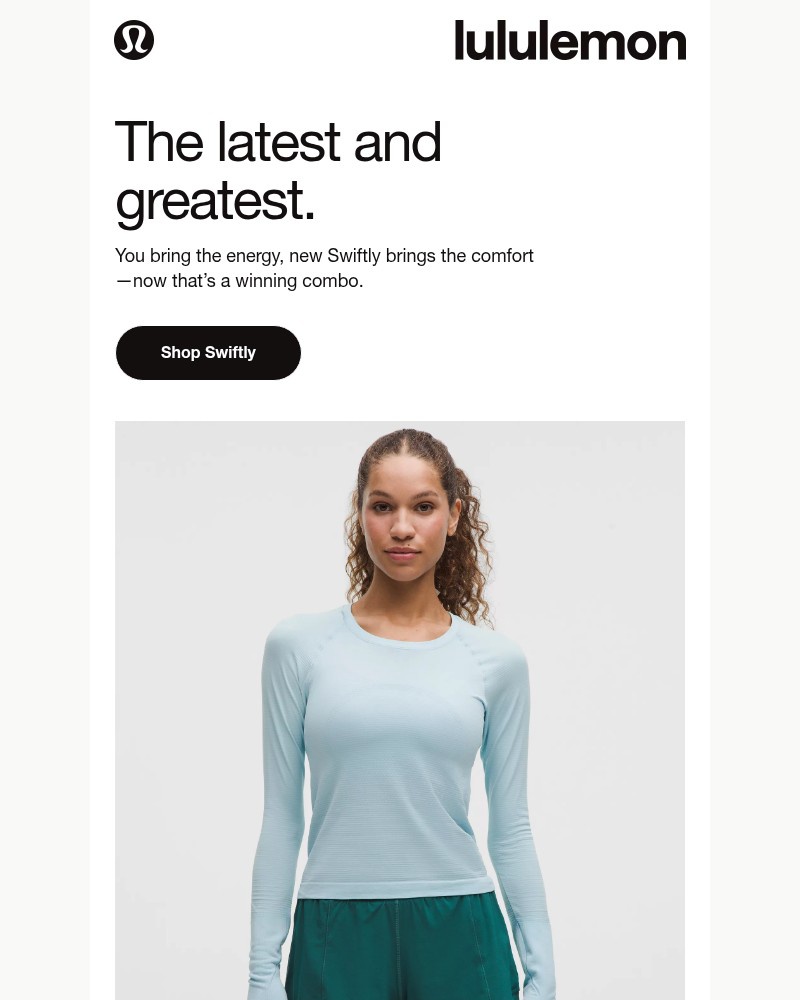 Screenshot of email sent to a Lululemon Registered user