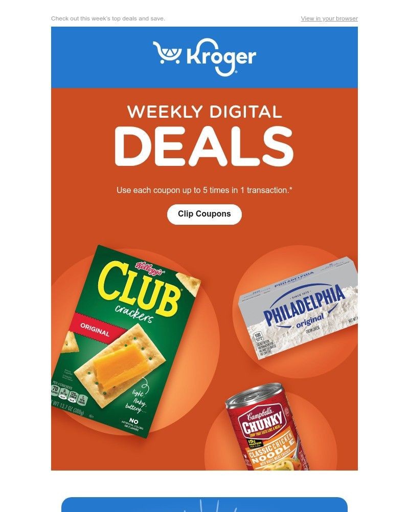 Screenshot of email sent to a Kroger Registered user