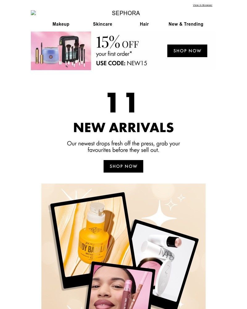 Screenshot of email sent to a Feelunique Newsletter subscriber