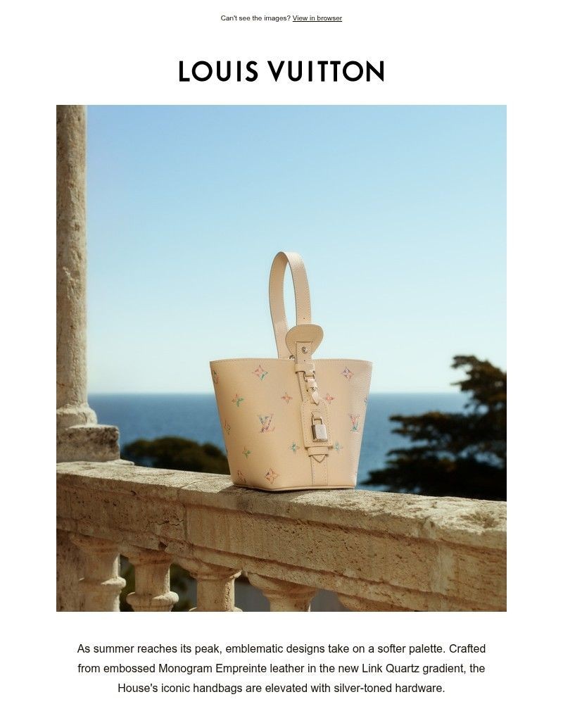 Screenshot of email sent to a Louis Vuitton Newsletter subscriber