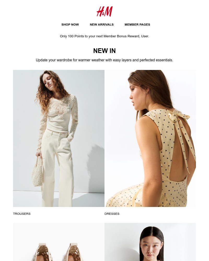 Screenshot of email sent to a H&M Newsletter subscriber