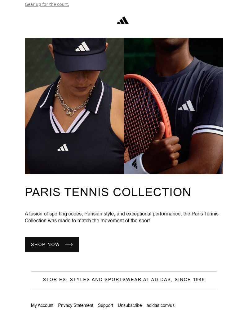 Screenshot of email sent to a Adidas Newsletter subscriber