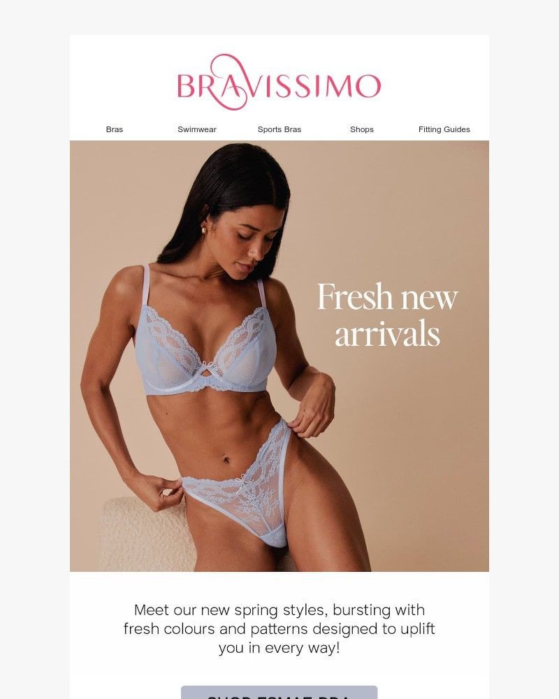 Screenshot of email sent to a Bravissimo Newsletter subscriber