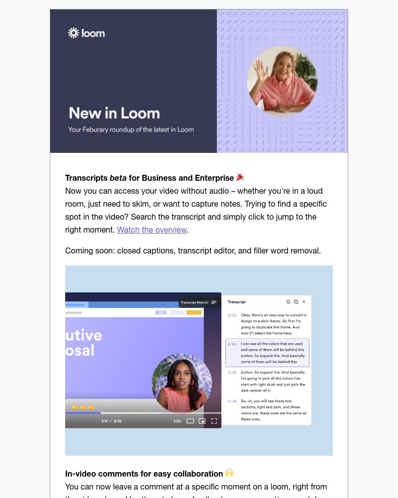 Screenshot of email with subject /media/emails/new-in-loom-transcripts-in-video-comments-soc2-salesforce-and-more-5f8e16-cropped_rvzAiUz.jpg