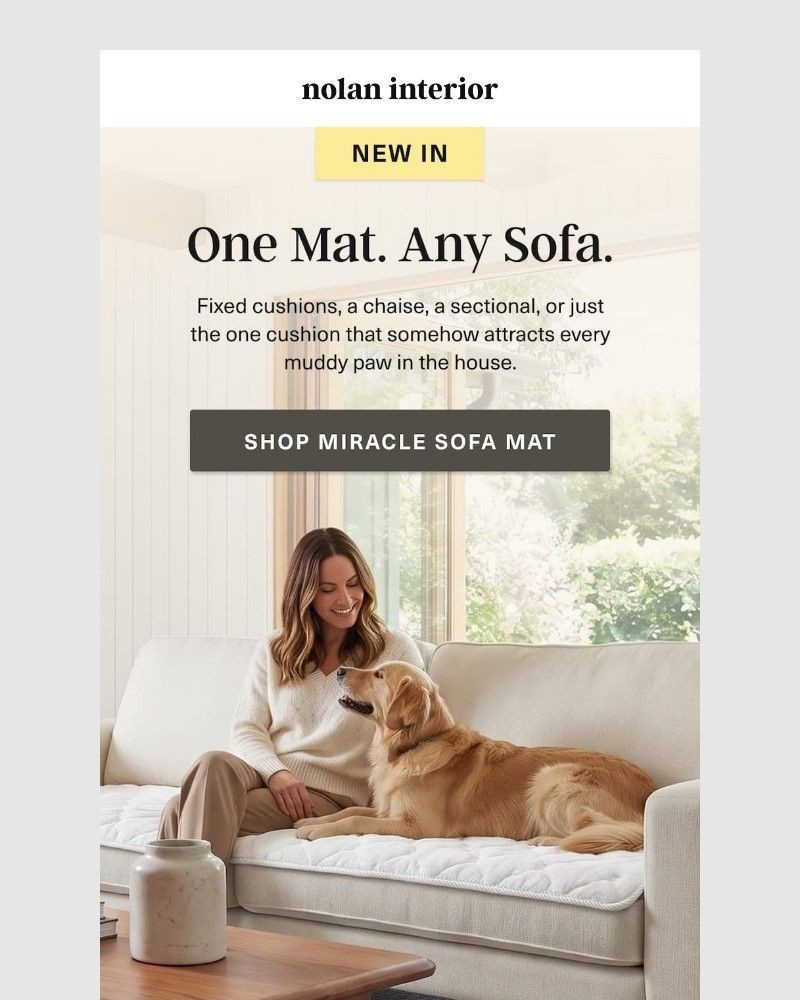 Screenshot of email sent to a Nolan Interior Newsletter subscriber