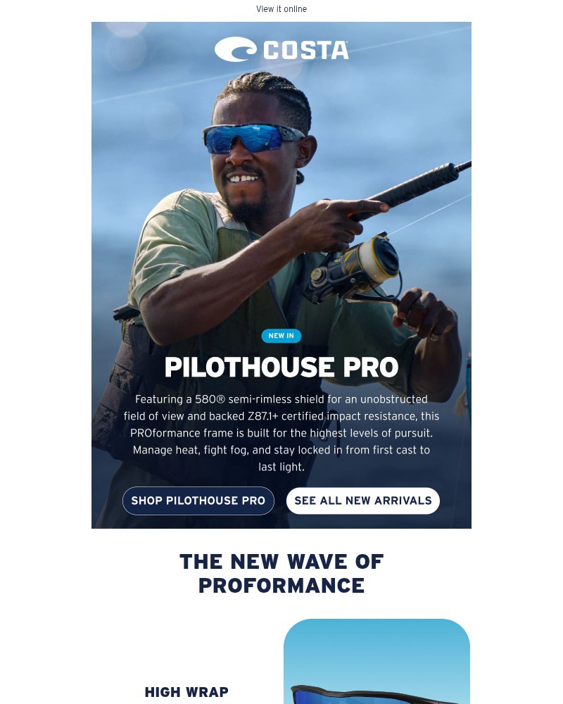 Screenshot of email sent to a Costa del Mar Newsletter subscriber