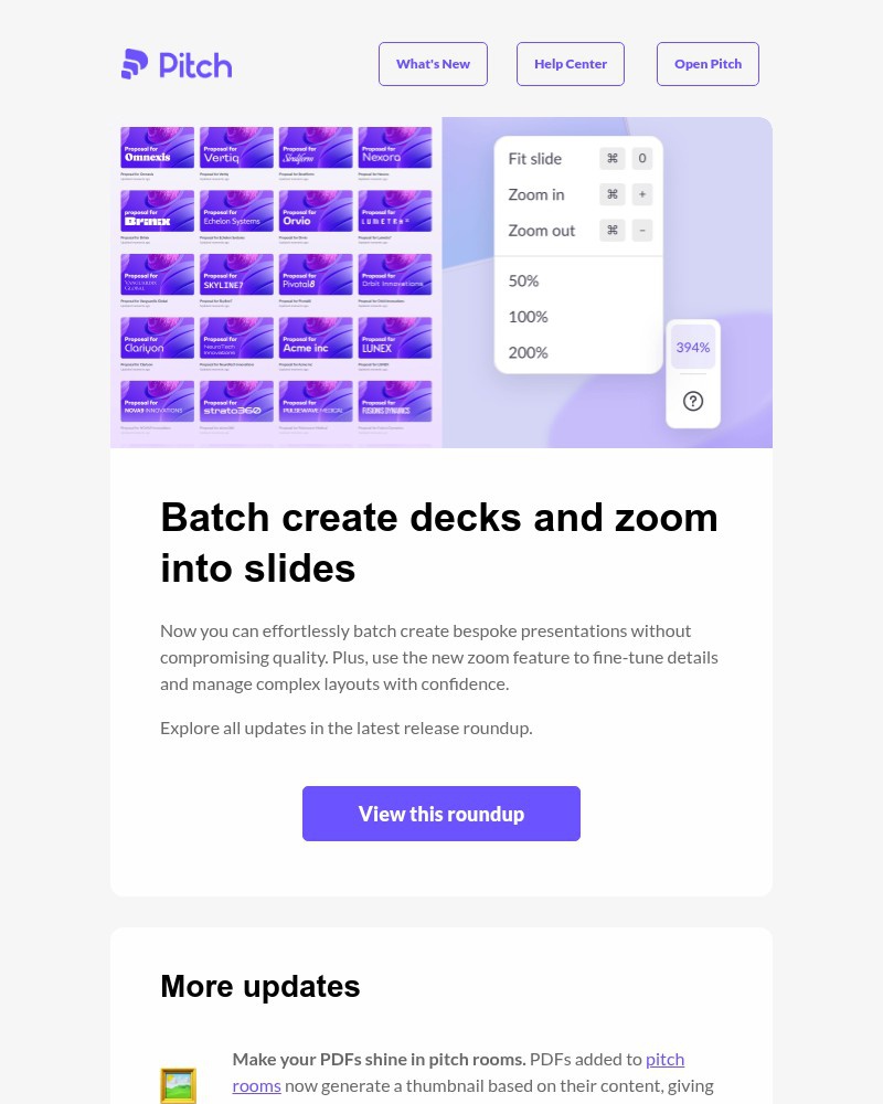 Screenshot of email with subject /media/emails/new-in-pitch-batch-create-customized-presentations-and-zoom-into-slides-4aeb21-cr_UWU4tI4.jpg