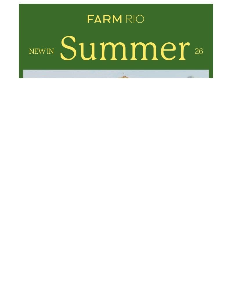 Screenshot of email sent to a Farm Rio Newsletter subscriber