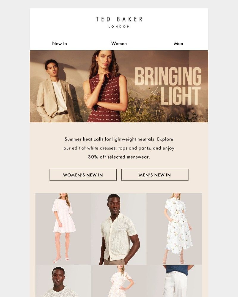 Screenshot of email sent to a Ted Baker Newsletter subscriber