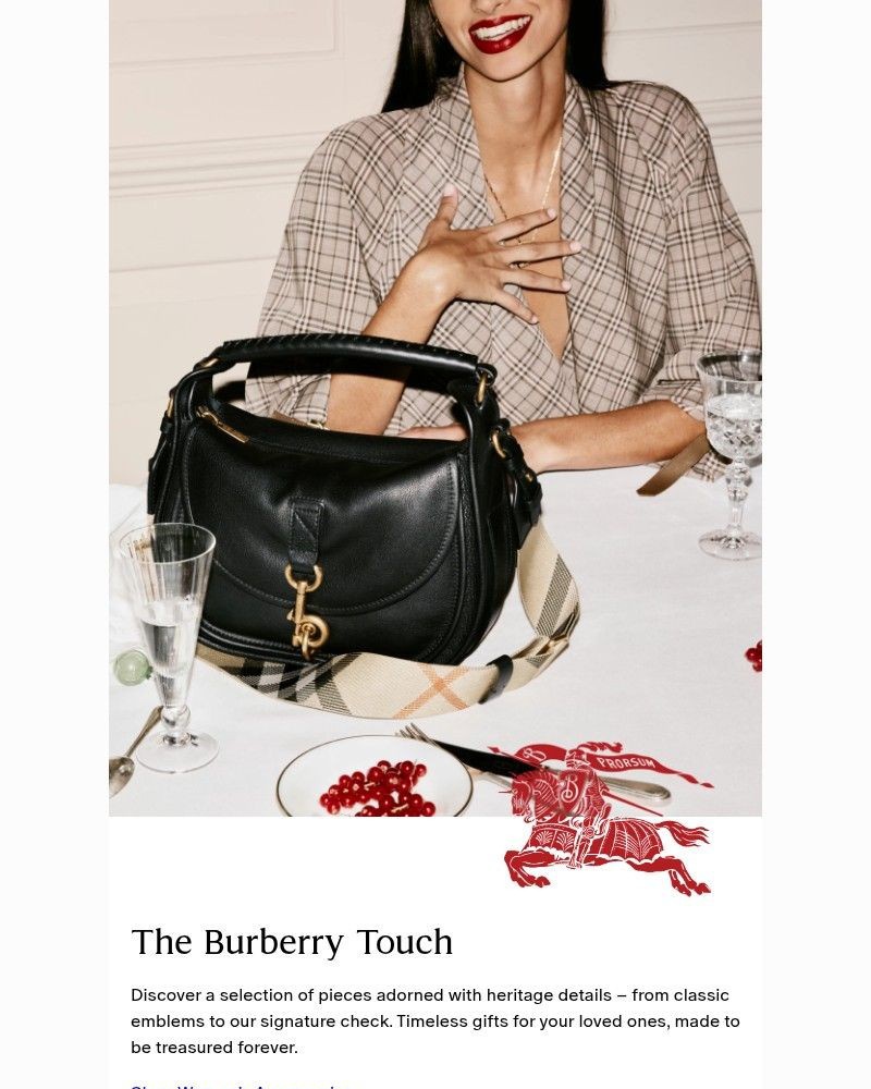 Screenshot of email sent to a Burberry Newsletter subscriber