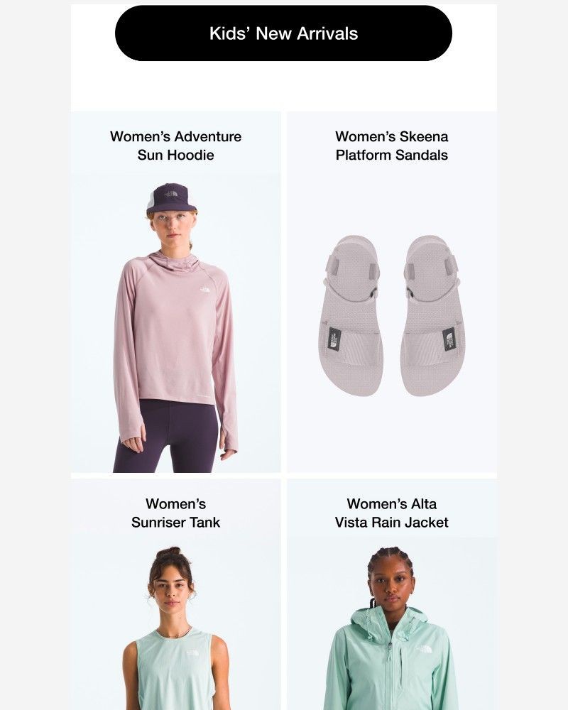 Screenshot of email sent to a The North Face Newsletter subscriber