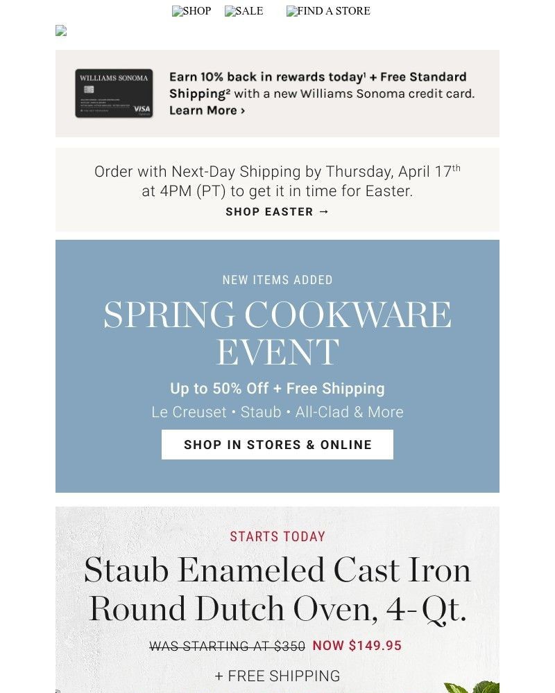 Screenshot of email with subject /media/emails/new-items-added-save-up-to-50-during-the-spring-cookware-event-fc77e4-cropped-21c0c0da.jpg