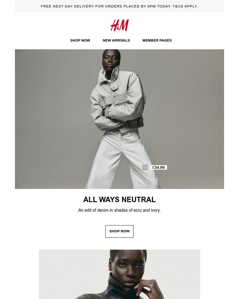 Screenshot of email sent to a H&M Newsletter subscriber