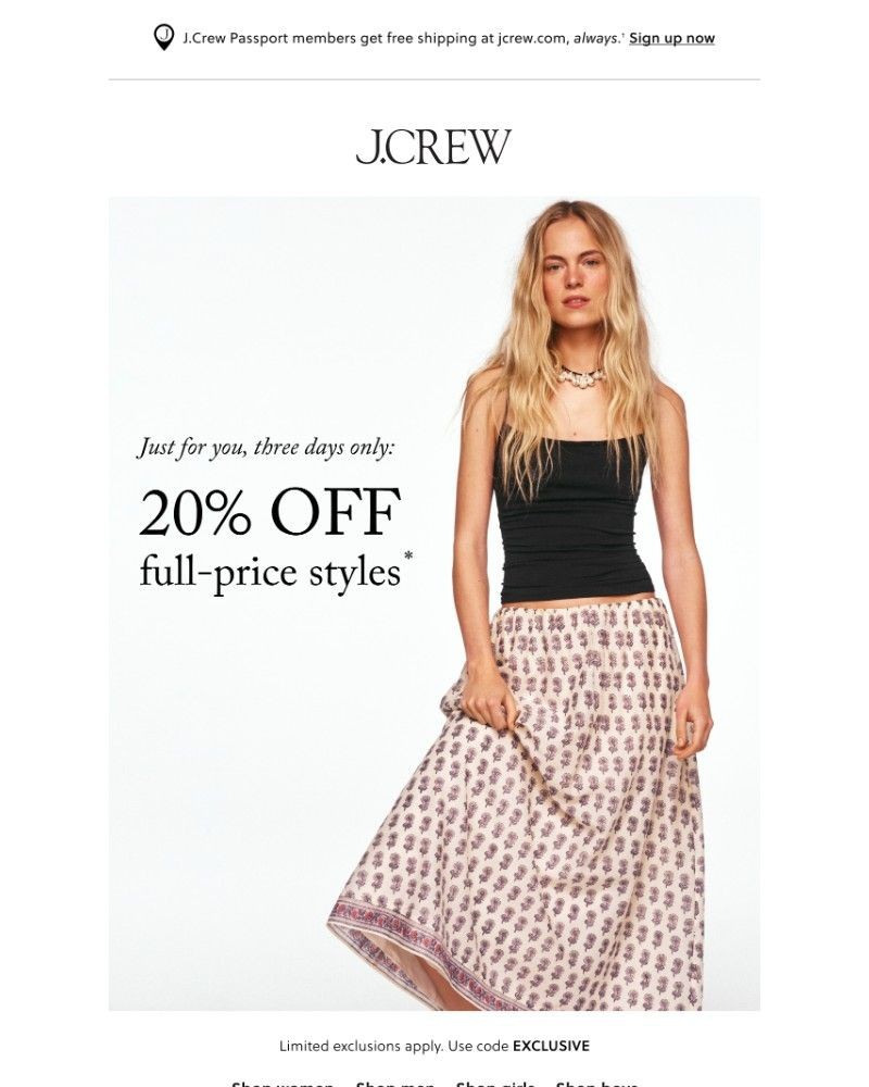 Screenshot of email with subject /media/emails/new-just-for-you-20-off-full-price-styles-ba3ce8-cropped-0251e0f9.jpg