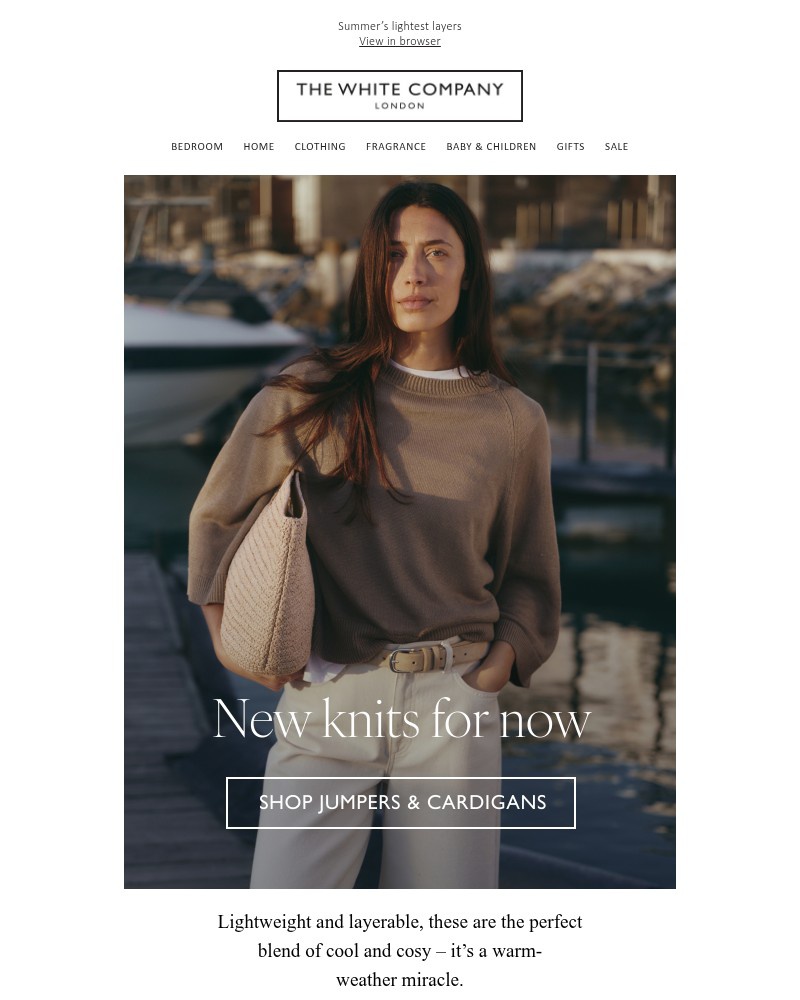 Screenshot of email sent to a The White Company Cart abandoner