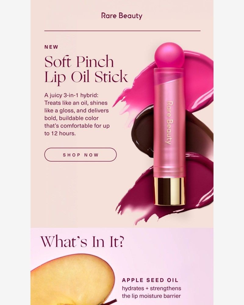 Screenshot of email sent to a Rare Beauty Newsletter subscriber