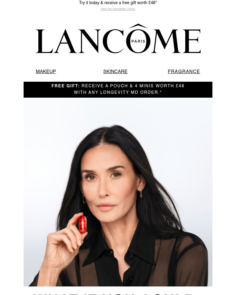 Screenshot of email sent to a Lancôme Newsletter subscriber