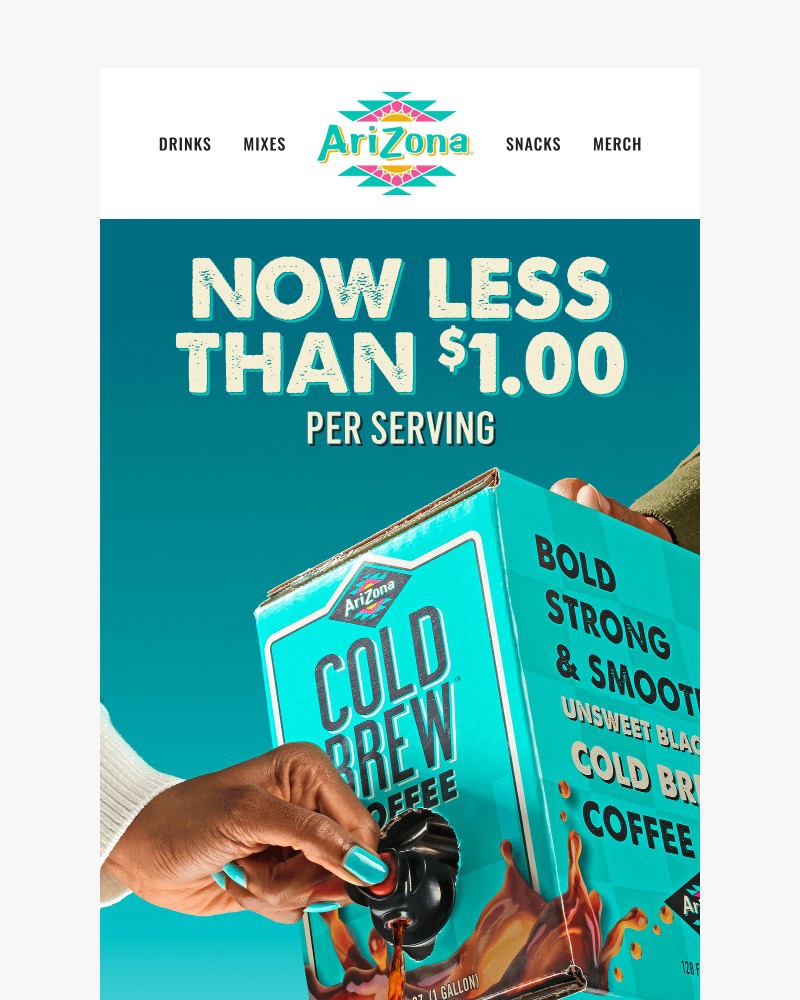 Screenshot of email sent to a AriZona Newsletter subscriber