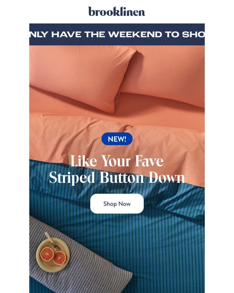 Screenshot of email sent to a Brooklinen Newsletter subscriber