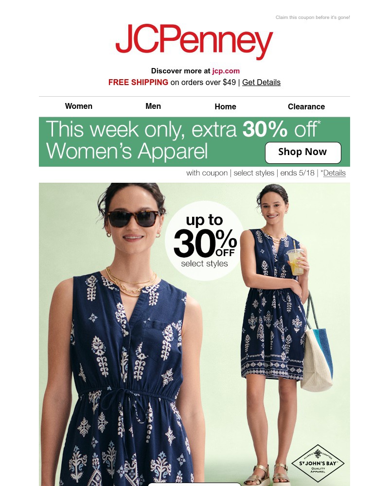 Screenshot of email with subject /media/emails/new-now-yours-extra-30-off-womens-apparel-f2cf49-cropped-fe43033c.jpg