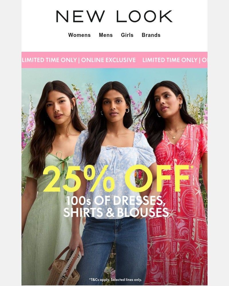 Screenshot of email with subject /media/emails/new-offer-alert-25-off-100s-of-dresses-shirts-blouses-065270-cropped-1507b36d.jpg
