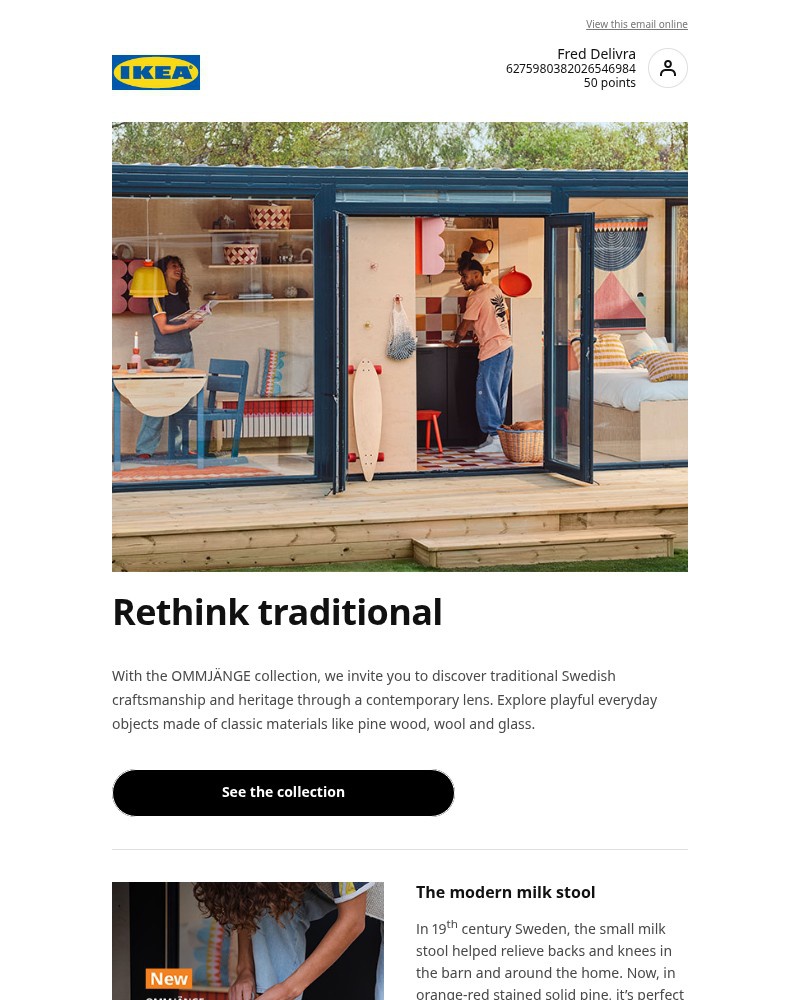 Screenshot of email sent to a Ikea Registered user