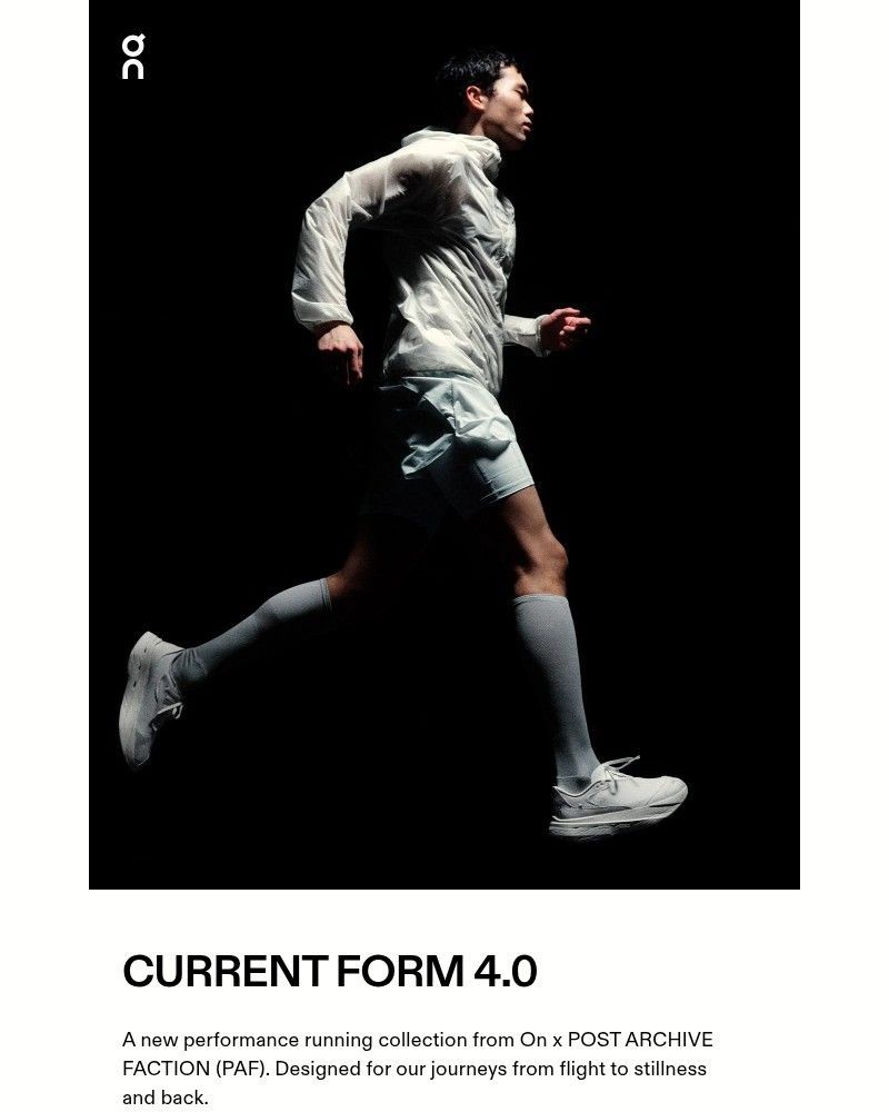Screenshot of email sent to a On Newsletter subscriber