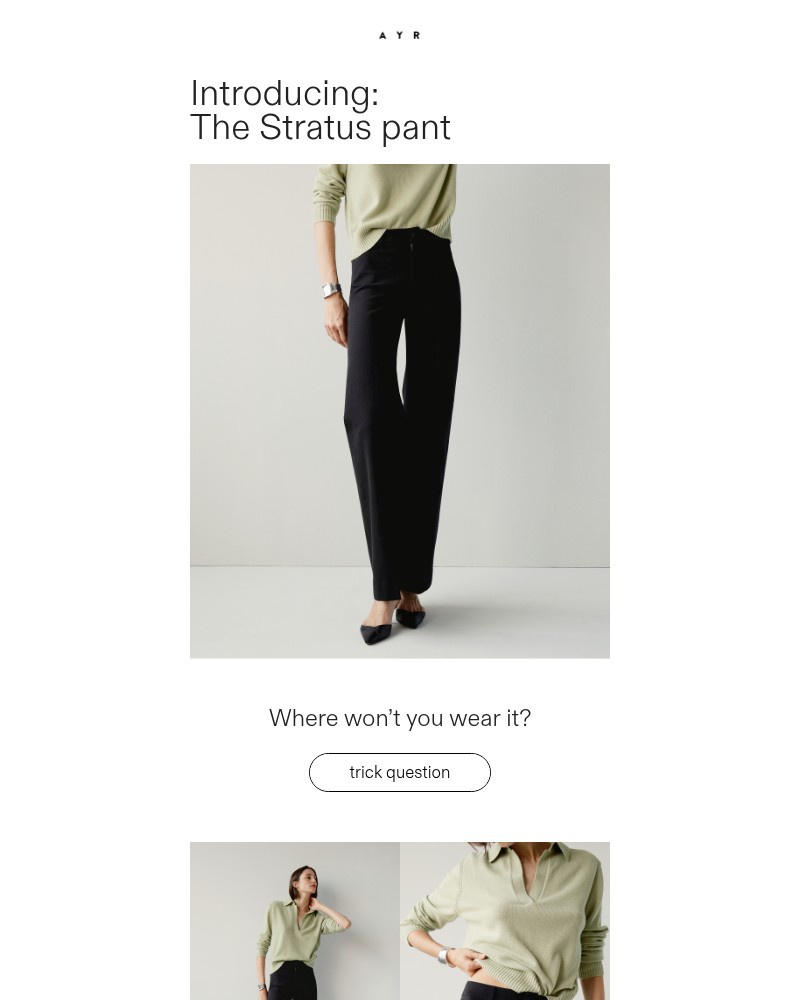 Screenshot of email sent to a AYR Newsletter subscriber