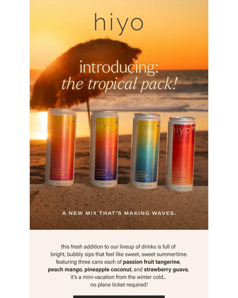 Screenshot of email sent to a hiyo Newsletter subscriber