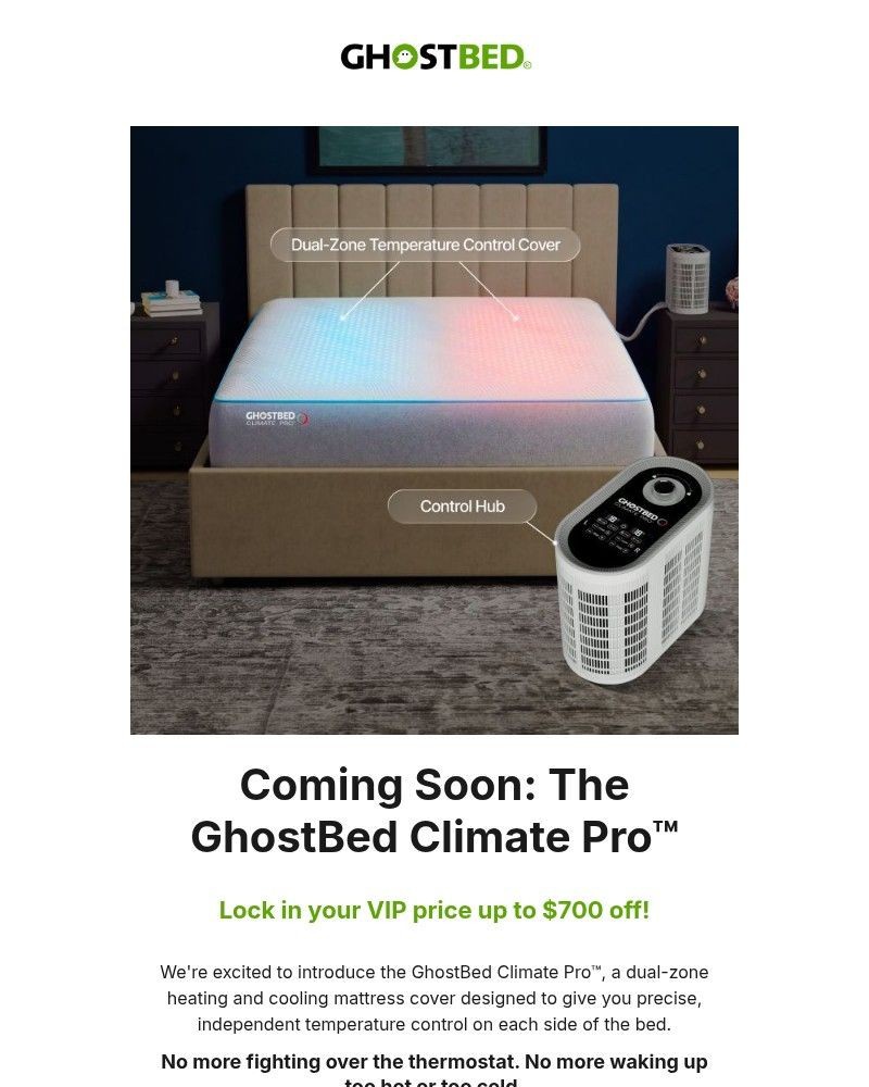 Screenshot of email sent to a Ghost Bed Newsletter subscriber
