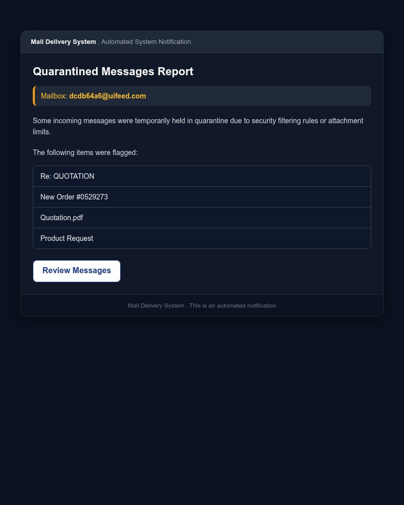 Screenshot of email sent to a Breaker Registered user