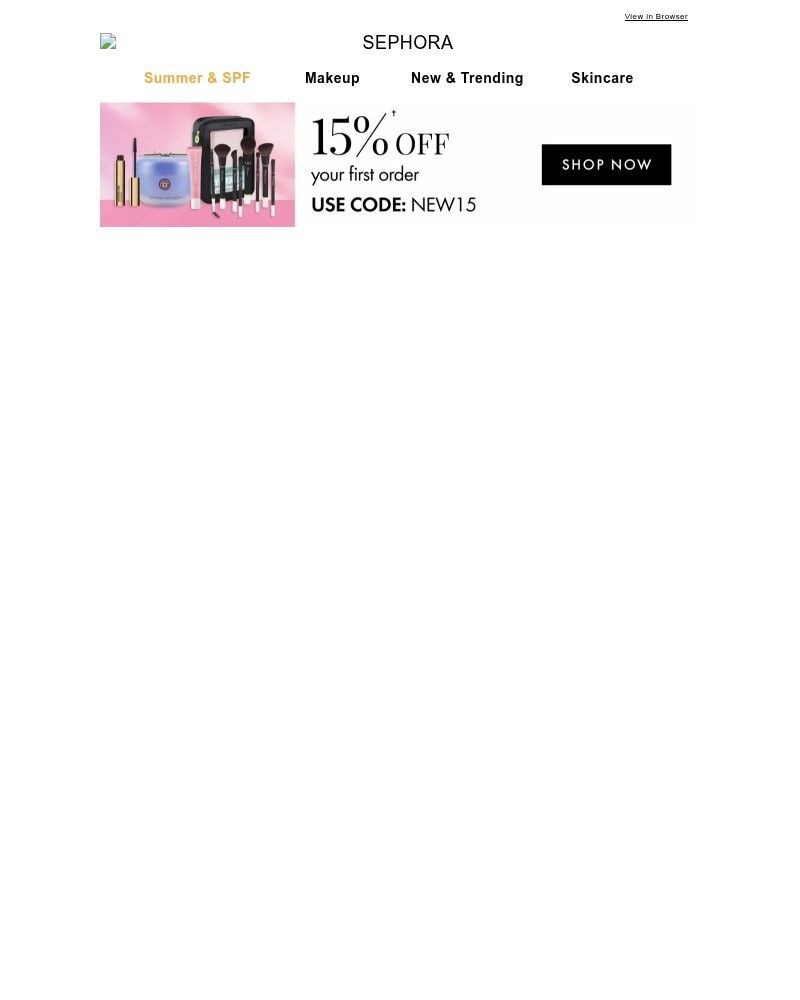 Screenshot of email sent to a Feelunique Newsletter subscriber