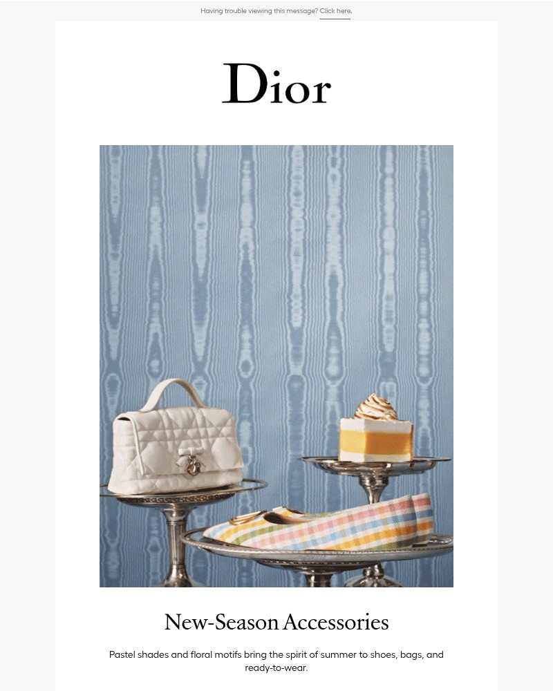 Screenshot of email sent to a Dior Newsletter subscriber