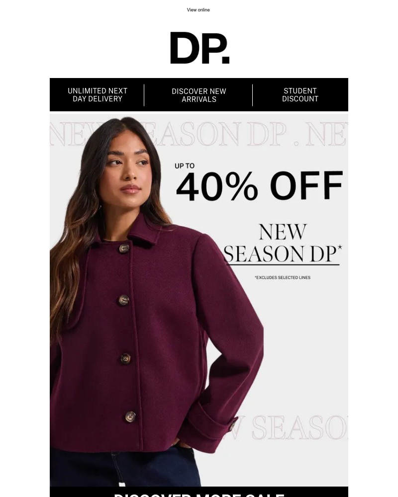 Screenshot of email sent to a Dorothy Perkins Newsletter subscriber
