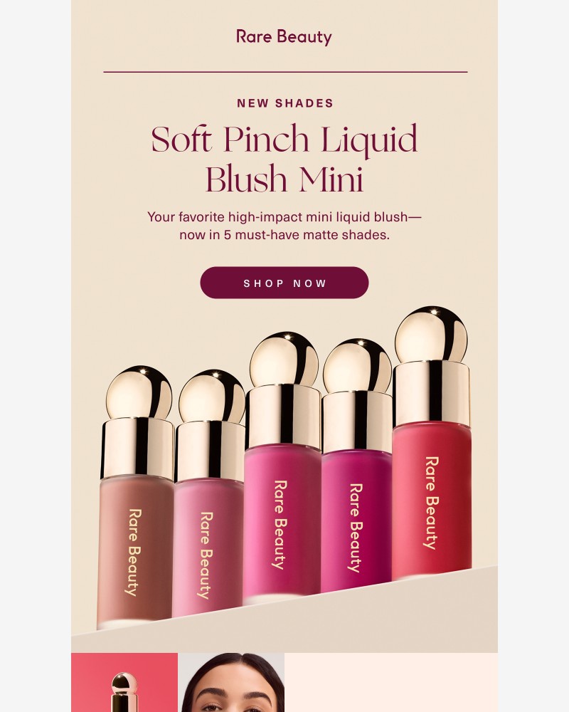 Screenshot of email sent to a Rare Beauty Newsletter subscriber
