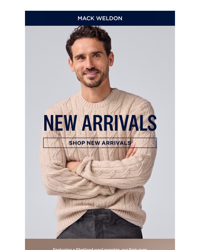 Screenshot of email sent to a Mack Weldon Newsletter subscriber