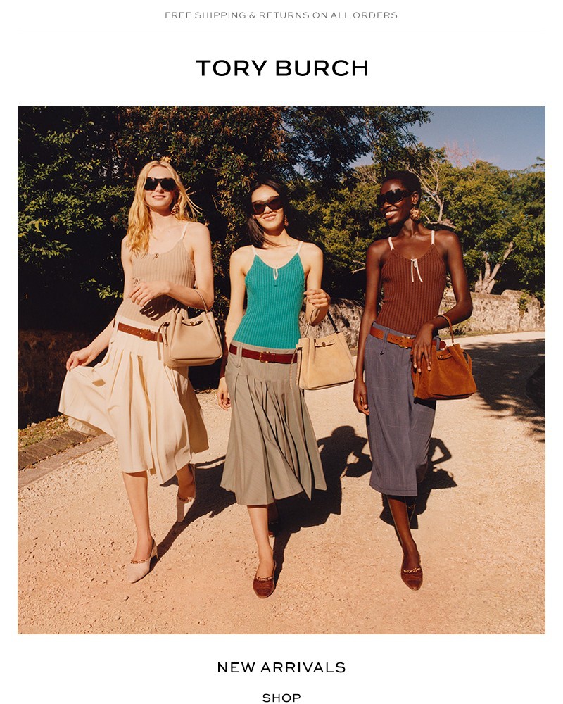 Screenshot of email sent to a Tory Burch Newsletter subscriber
