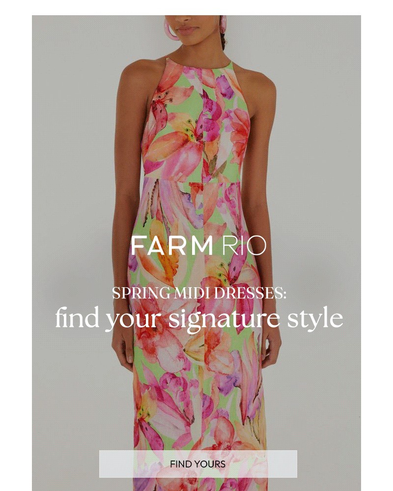 Screenshot of email sent to a Farm Rio Newsletter subscriber