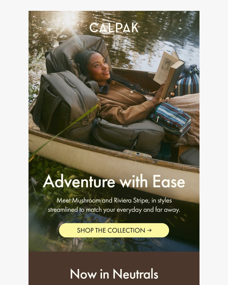 Screenshot of email sent to a Calpak Newsletter subscriber