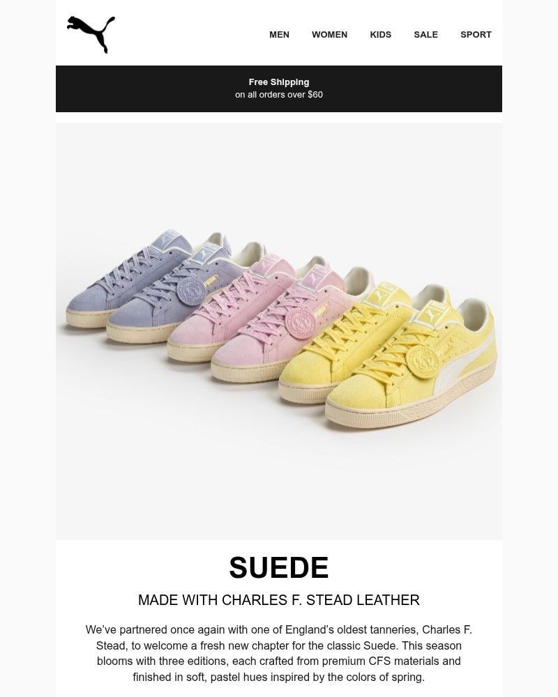 Screenshot of email sent to a Puma Newsletter subscriber