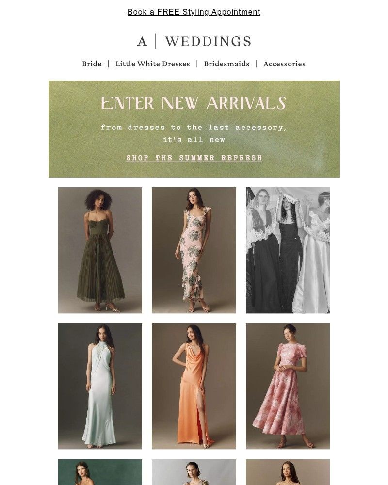 Screenshot of email sent to a Anthropologie Newsletter subscriber