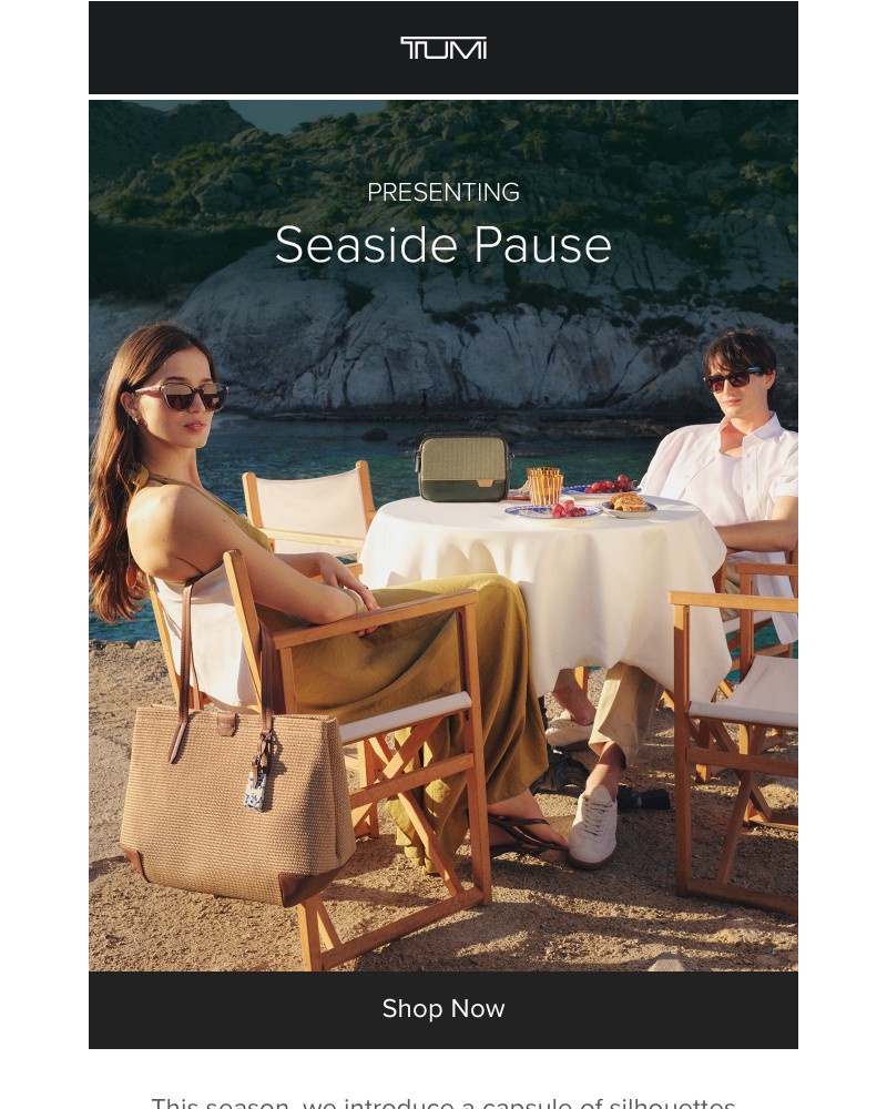 Screenshot of email sent to a Tumi Newsletter subscriber