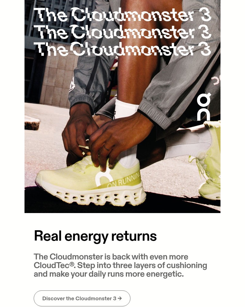 Screenshot of email sent to a On Newsletter subscriber