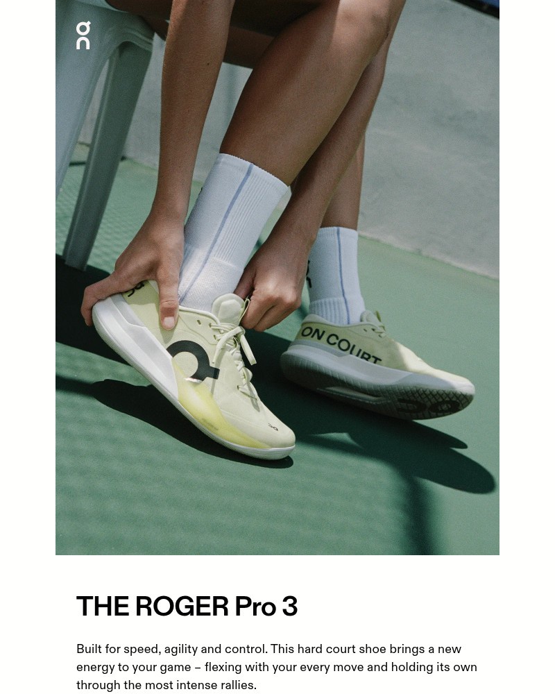 Screenshot of email sent to a On Newsletter subscriber