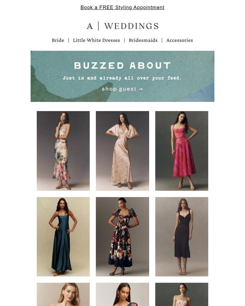 Screenshot of email sent to a Anthropologie Newsletter subscriber
