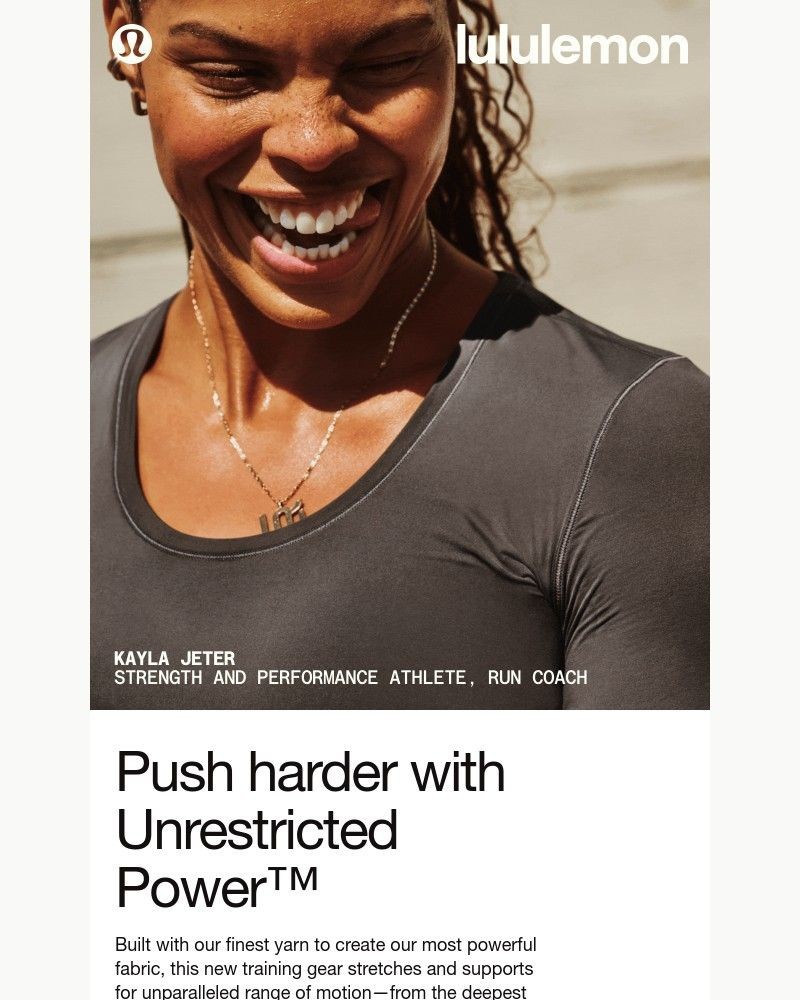 Screenshot of email sent to a Lululemon Registered user