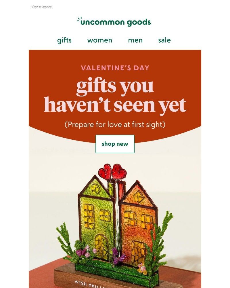 Screenshot of email sent to a UncommonGoods Newsletter subscriber