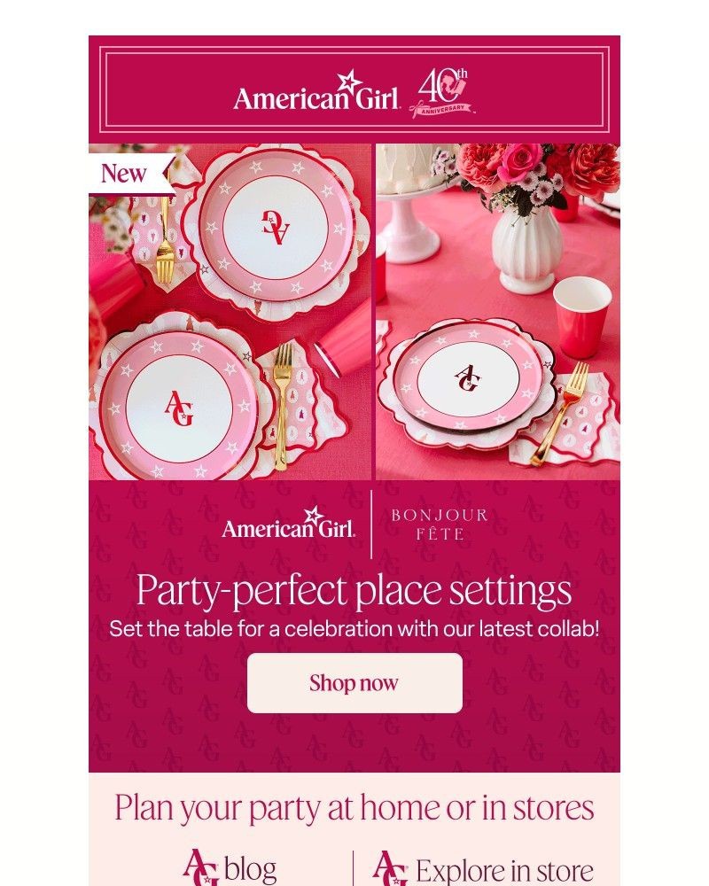 Screenshot of email sent to a American Girl Newsletter subscriber