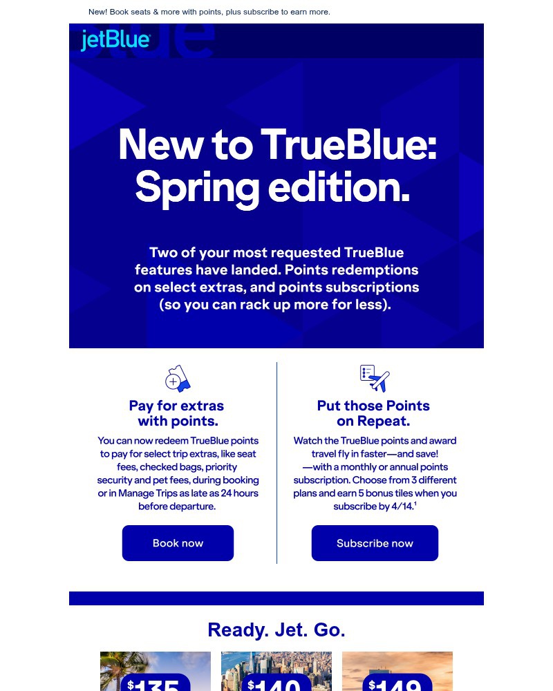 Screenshot of email sent to a JetBlue Registered user